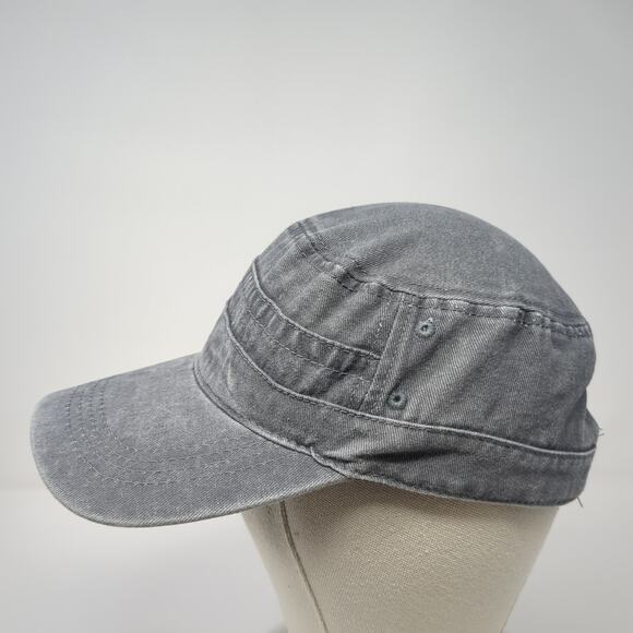 Unbranded Slideback Cadet Army Cap Gray One Size Adjustable Lightweight Cotton - Picture 3 of 9